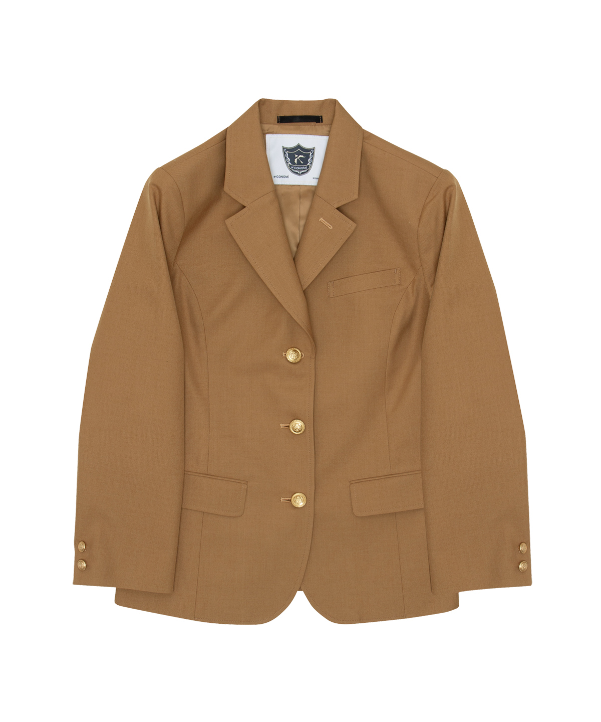 M〕ブレザー4点セット 3つ釦キャメルブレザー×グレースカート｜制服