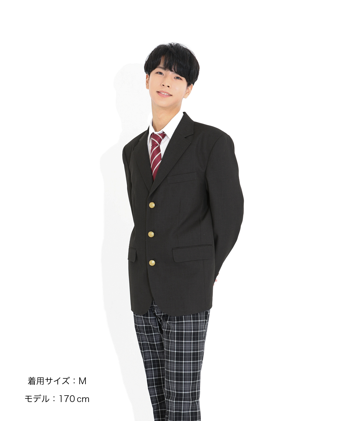 SS〕メンズブレザー4点セット 3つ釦グレーブレザー×グレーパンツ