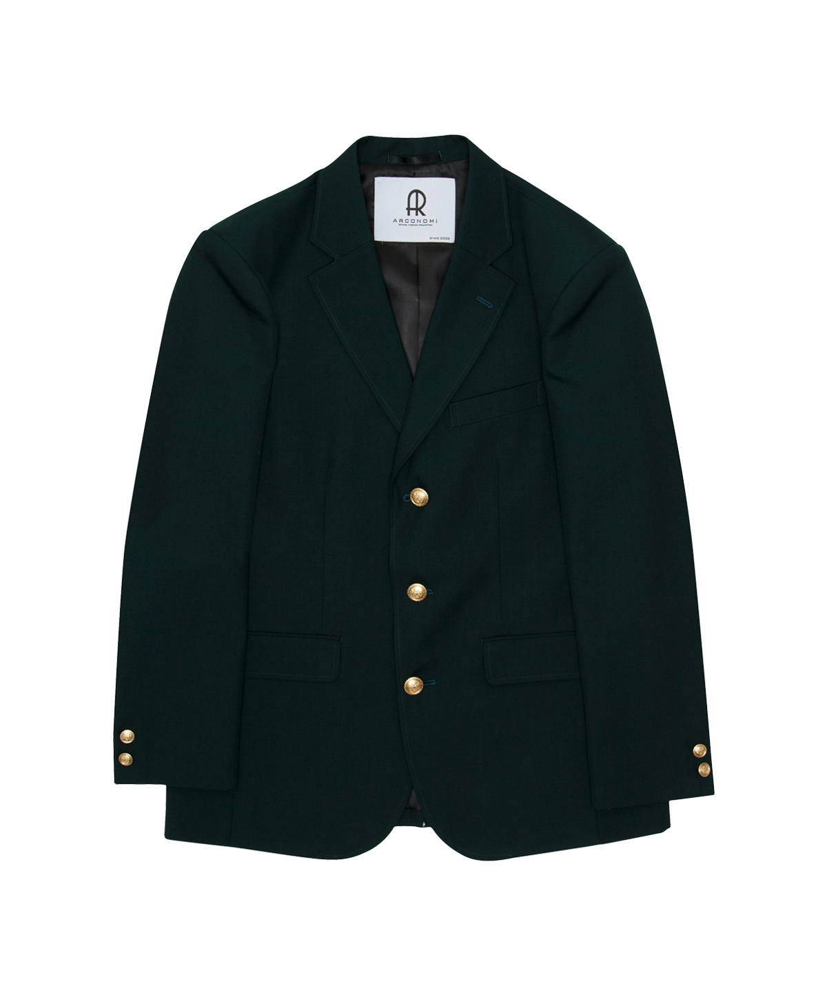 美品✨NEWYORKER メルトン ブレザー 金ボタン グリーン a413 M〕メンズ3つ釦ブレザー グリーン｜制服 学生服 セーラー服レンタル